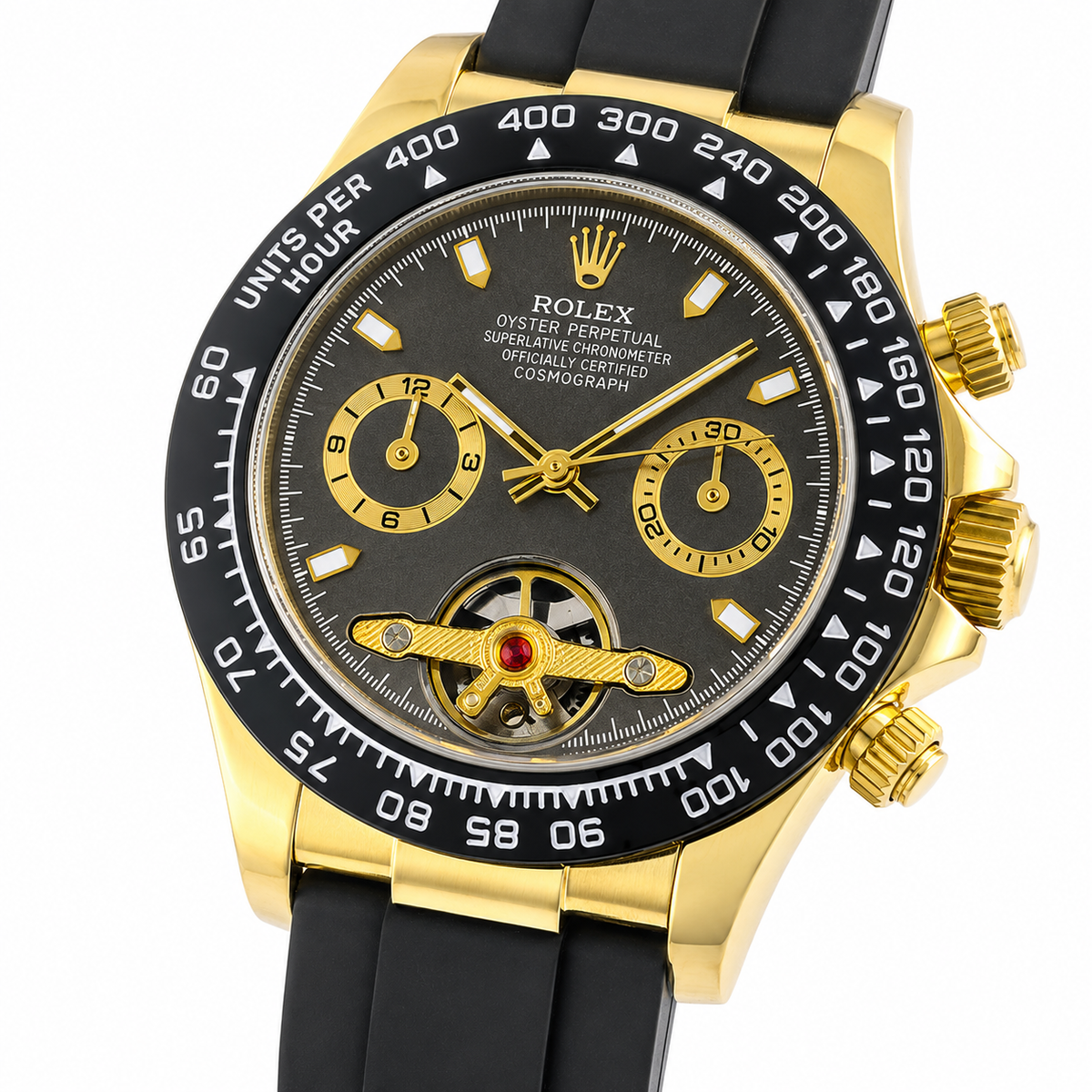 Skeleton Daytona Gold Black Watch