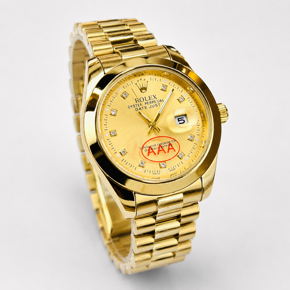 All Gold Plain Bezel Date Just Watch