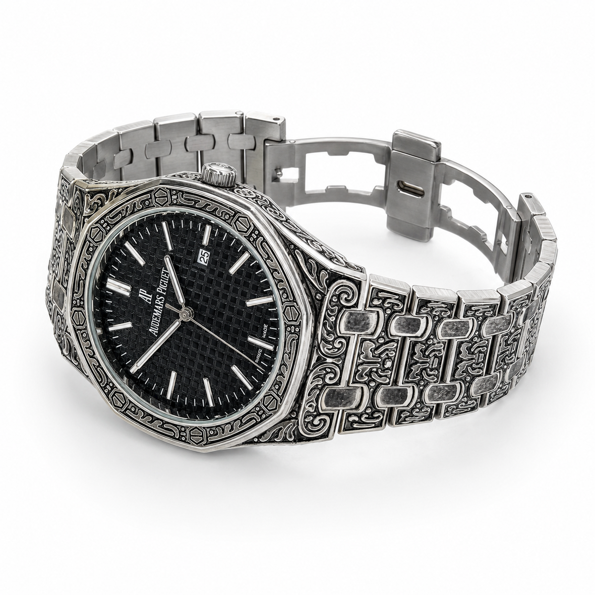 Calligraphic Silver Black AP Watch