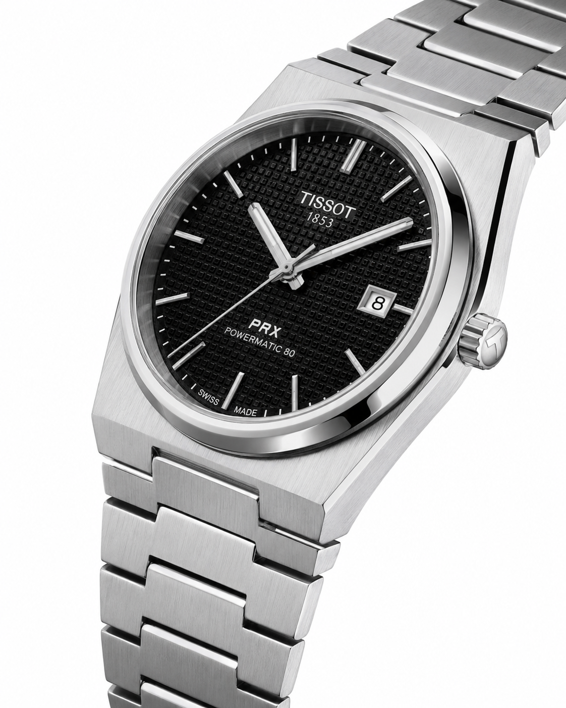 Tissot PRX Silver Black Dial Quartz Watch
