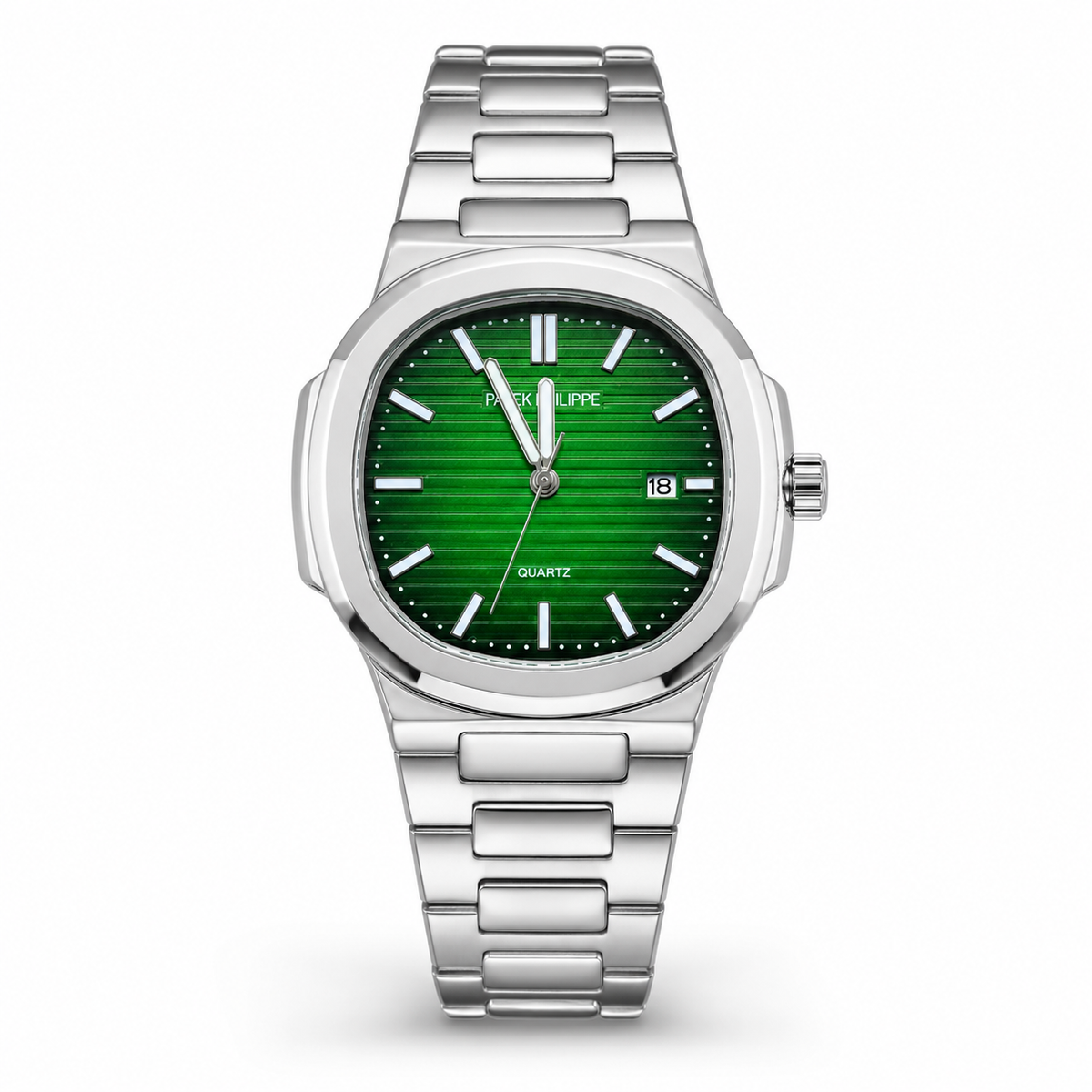 Silver Emerald Nautilus Premium Watch