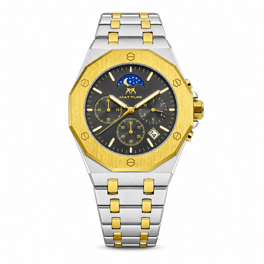 Royal Oak Two Tone Grey Chronograph Waterproof Watch