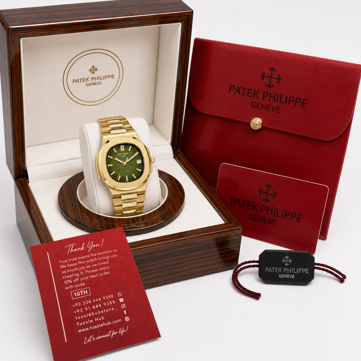 Gold Amazon Green Automatic Nautilus Super Clone Watch