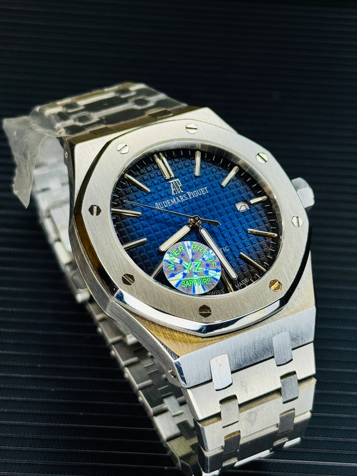AP Super Clone Silver Sapphire Waffle Royal Oak Watch
