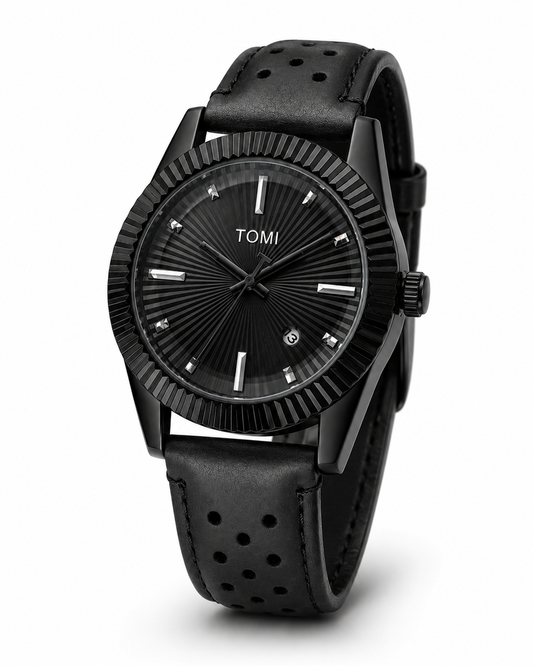 Tomi All Black Jaguar Dial Watch