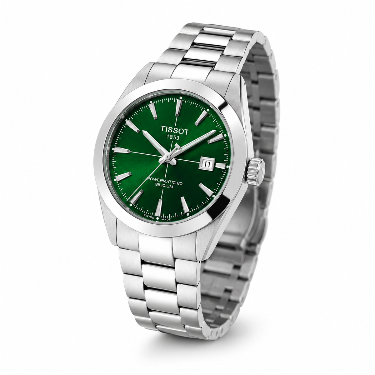 Silicium Silver Emerald Powermatic Tissot Watch
