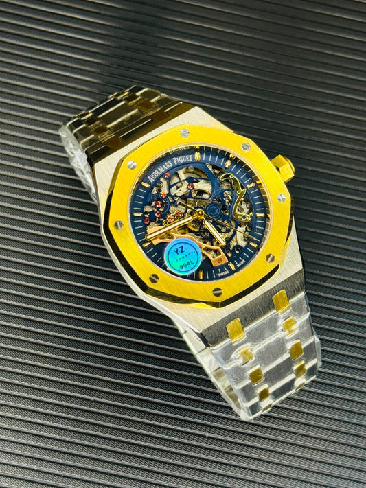 AP Two Tone Navy Automatic Skeleton Dial Super Clone Watch