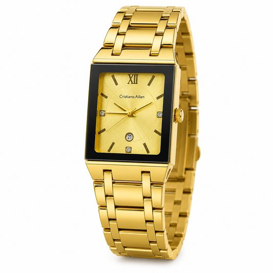 Cristiano Aillen All Gold Square Watch