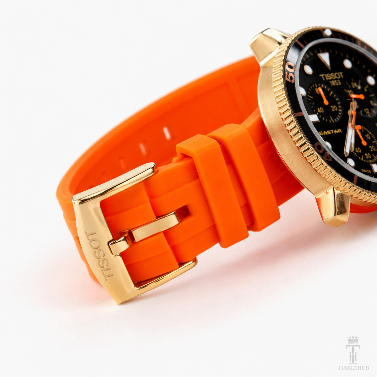 Orange Tissot Sea Star Chronograph Watch
