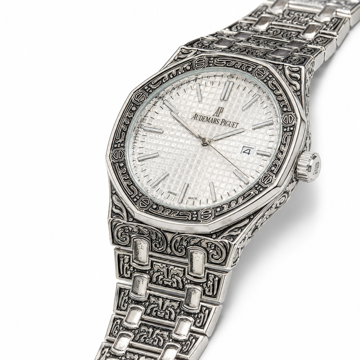 Calligraphic Silver White AP Watch