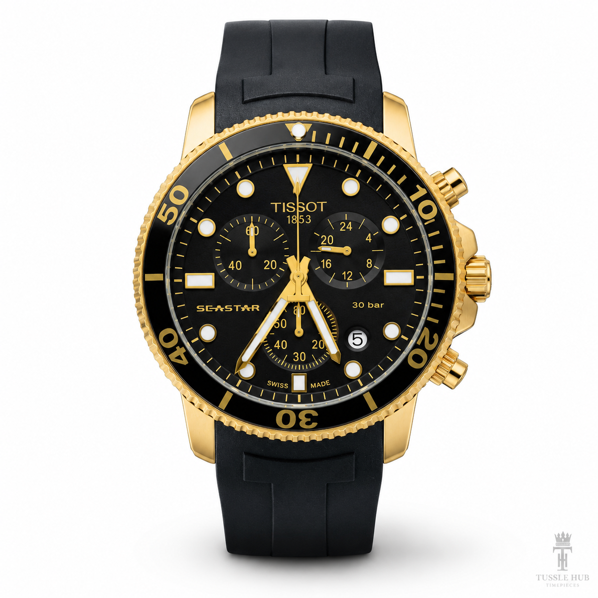 Black Gold Black Tissot Sea Star Chronograph Watch