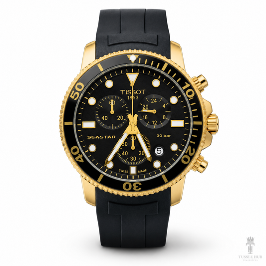 Black Gold Black Tissot Sea Star Chronograph Watch