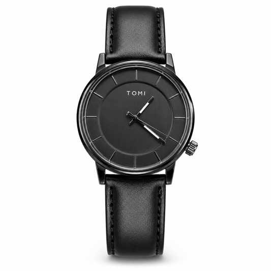 Tomi All Black Galaxy Dial Watch