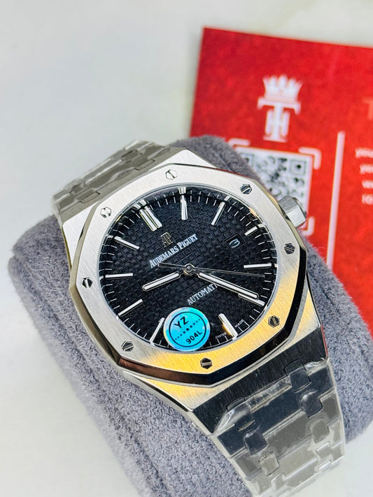 AP Super Clone Silver Black Waffle Royal Oak Watch