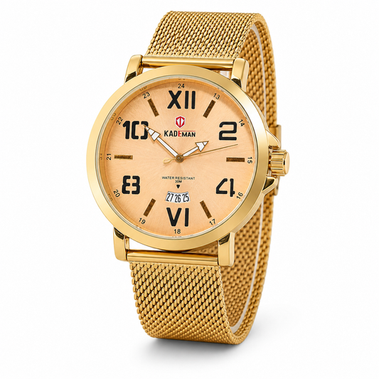 Kademan Rose Gold  Mesh Premium Watch