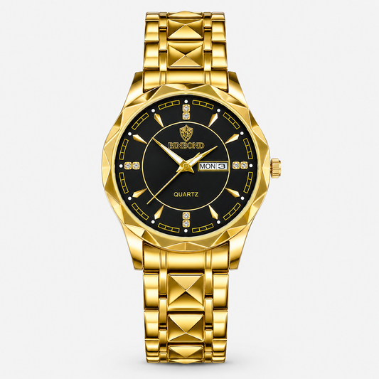 Gold Black Binbond Prism Dial Watch