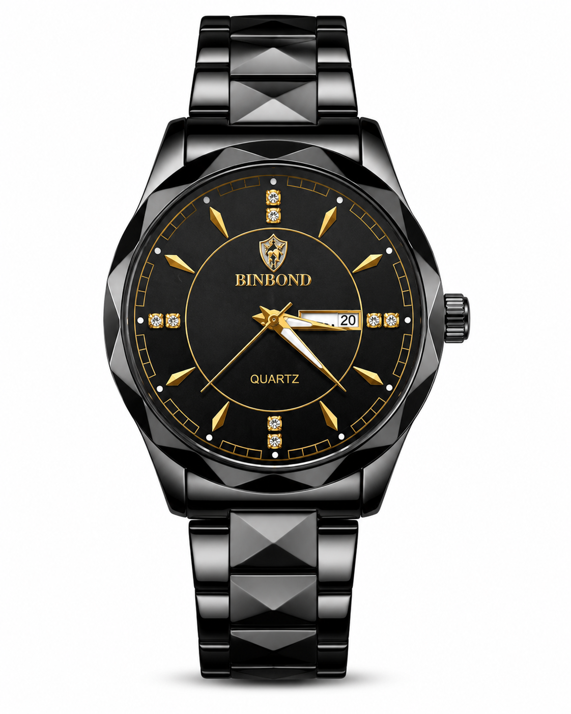 Two Tone Binbond Silver Prism Dial Watch