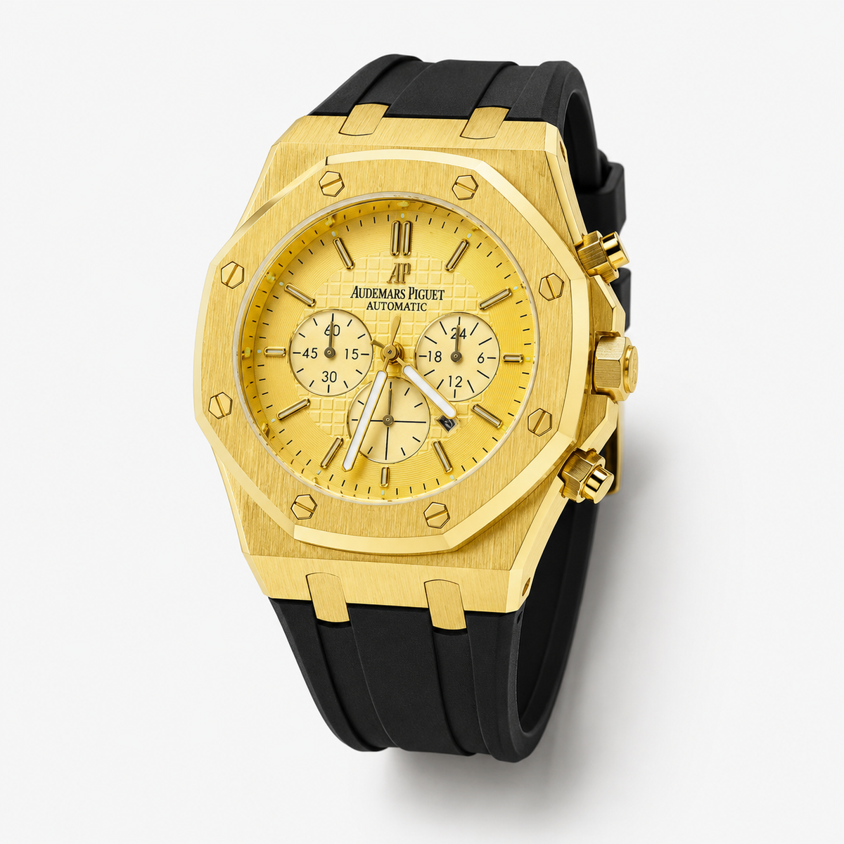 Black Gold Silicon Strap AP Watch