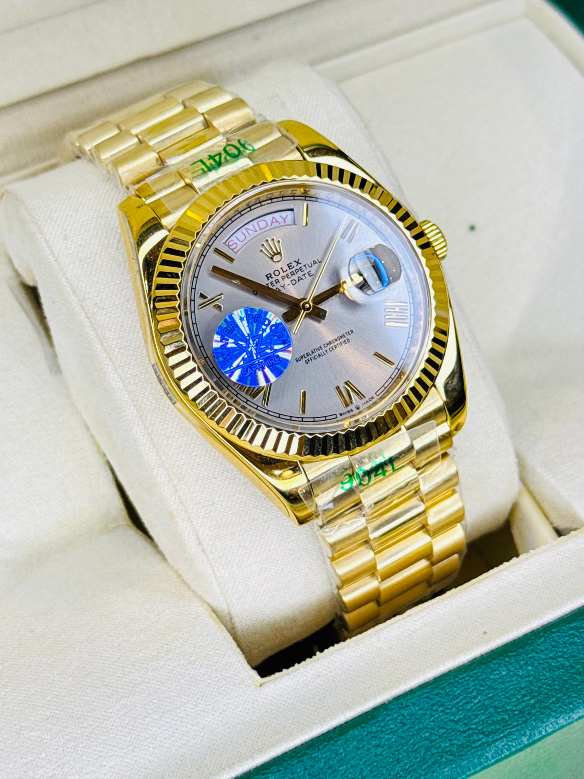 Day Date Gold Smoke Dial Automatic Super Clone Watch