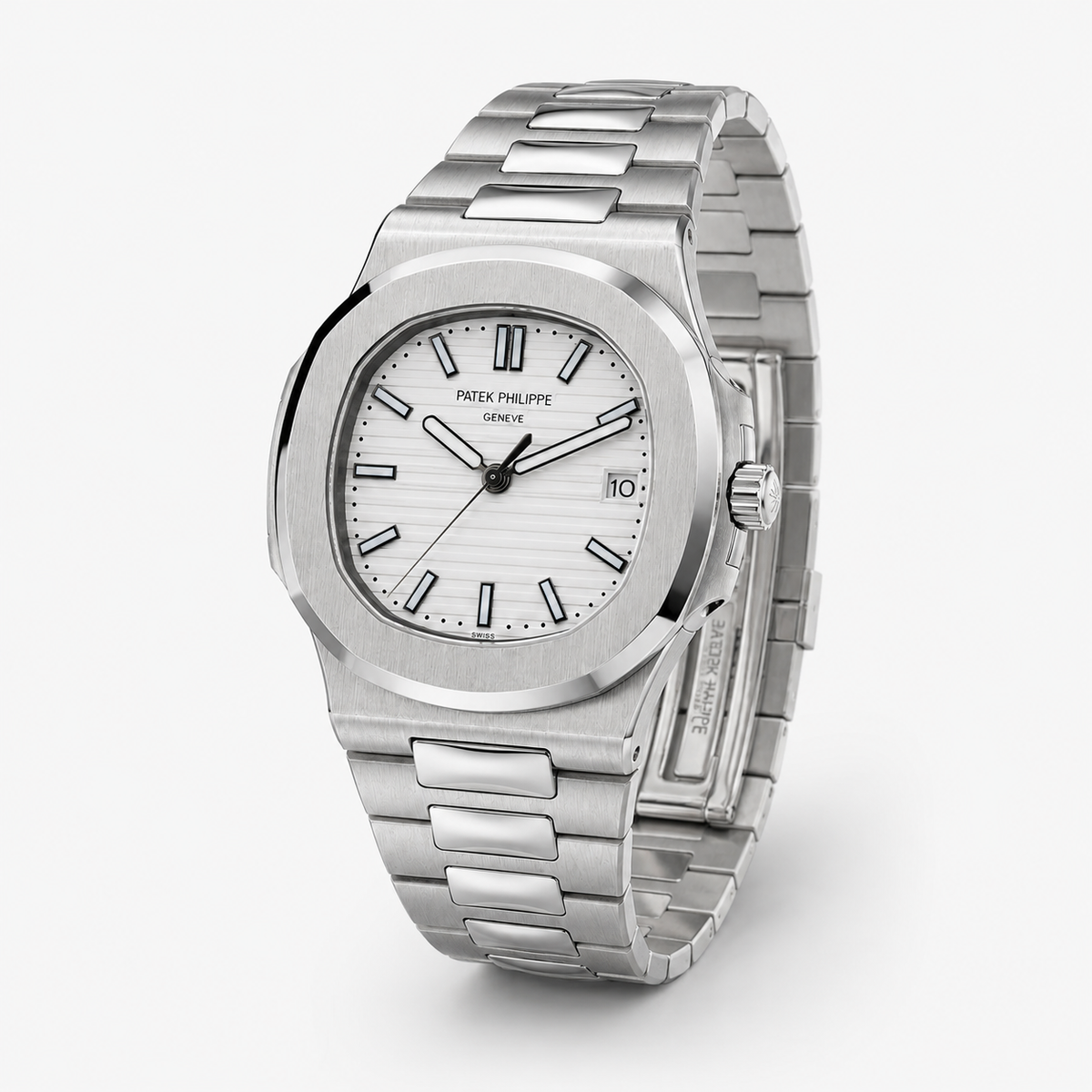 Silver White Automatic Nautilus Super Clone Watch