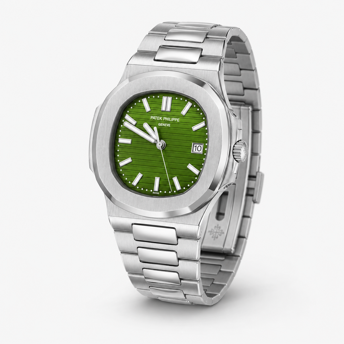 Silver Green Automatic Nautilus Super Clone Watch