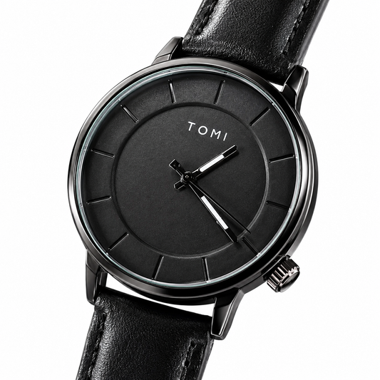 Tomi All Black Galaxy Dial Watch