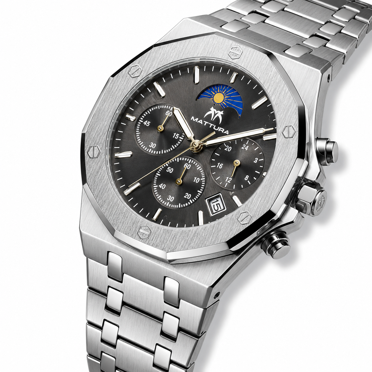 Royal Oak Silver Grey Chronograph Waterproof Watch