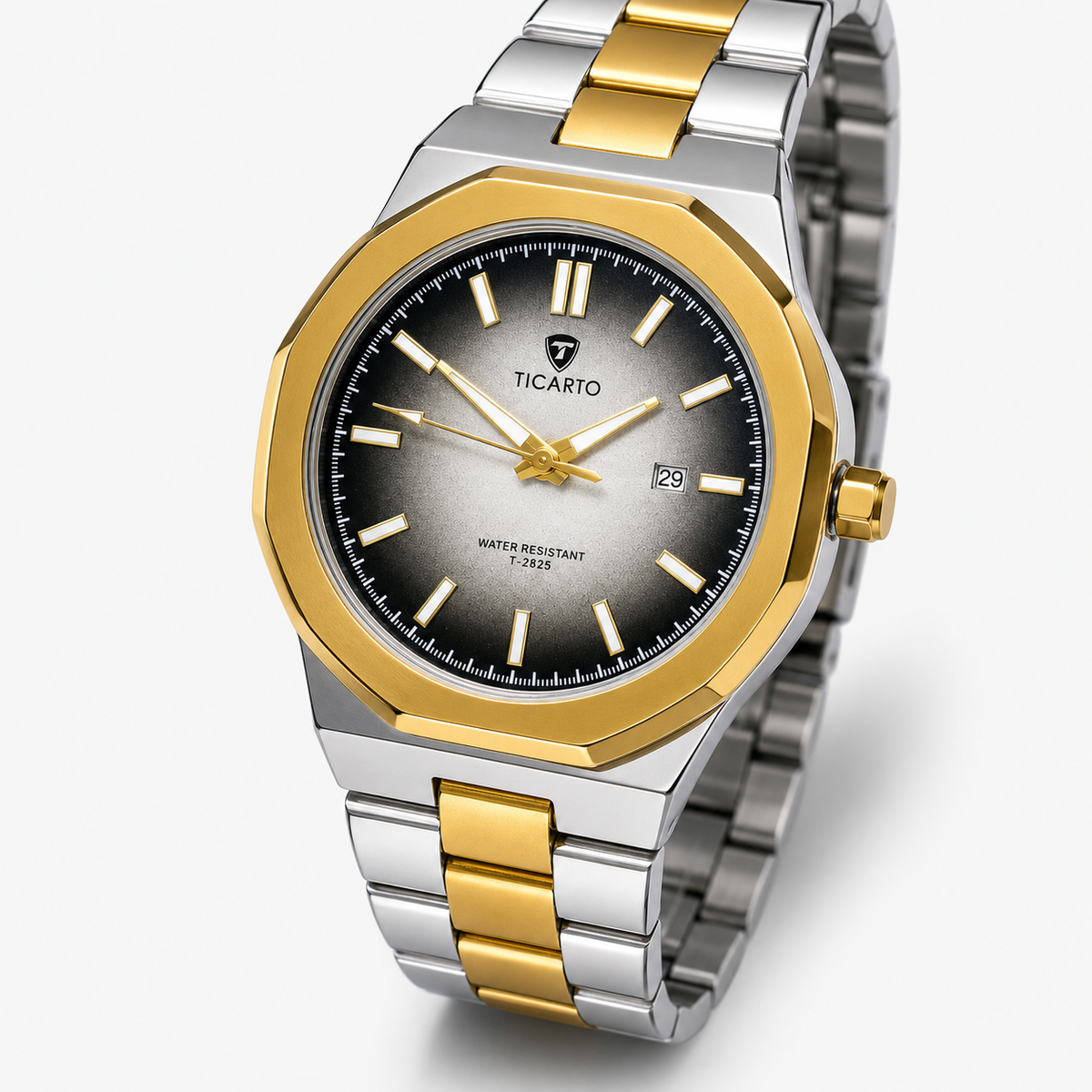 Two Tone White Dial Ticarto Nautilus Watch