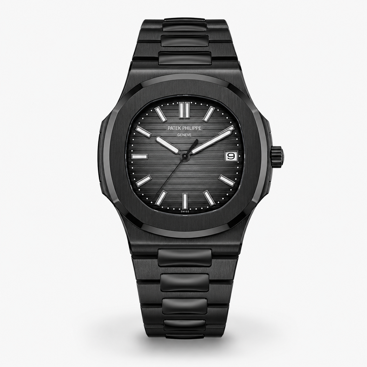 All Black Automatic Nautilus Super Clone Watch