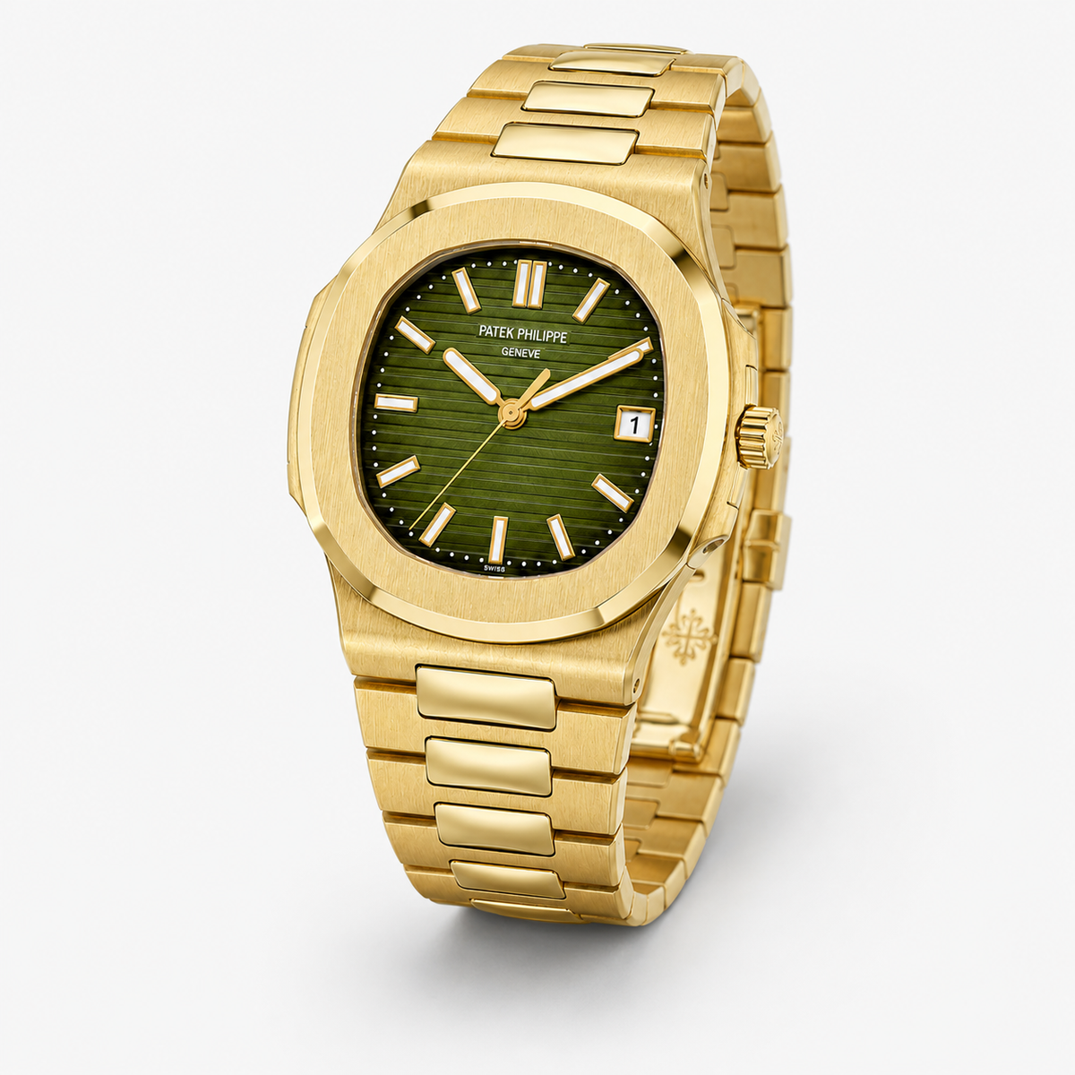 Gold Amazon Green Automatic Nautilus Super Clone Watch