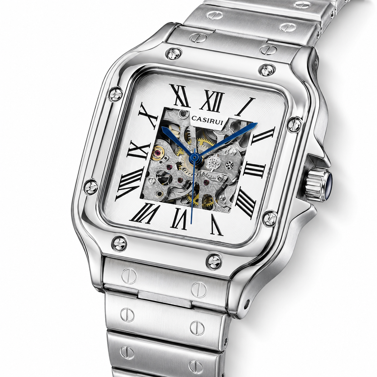 Silver Chain Tank Automatic Watch