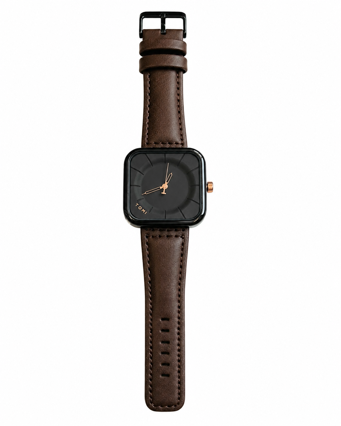 Tomi Coffee Black Square Dial Watch