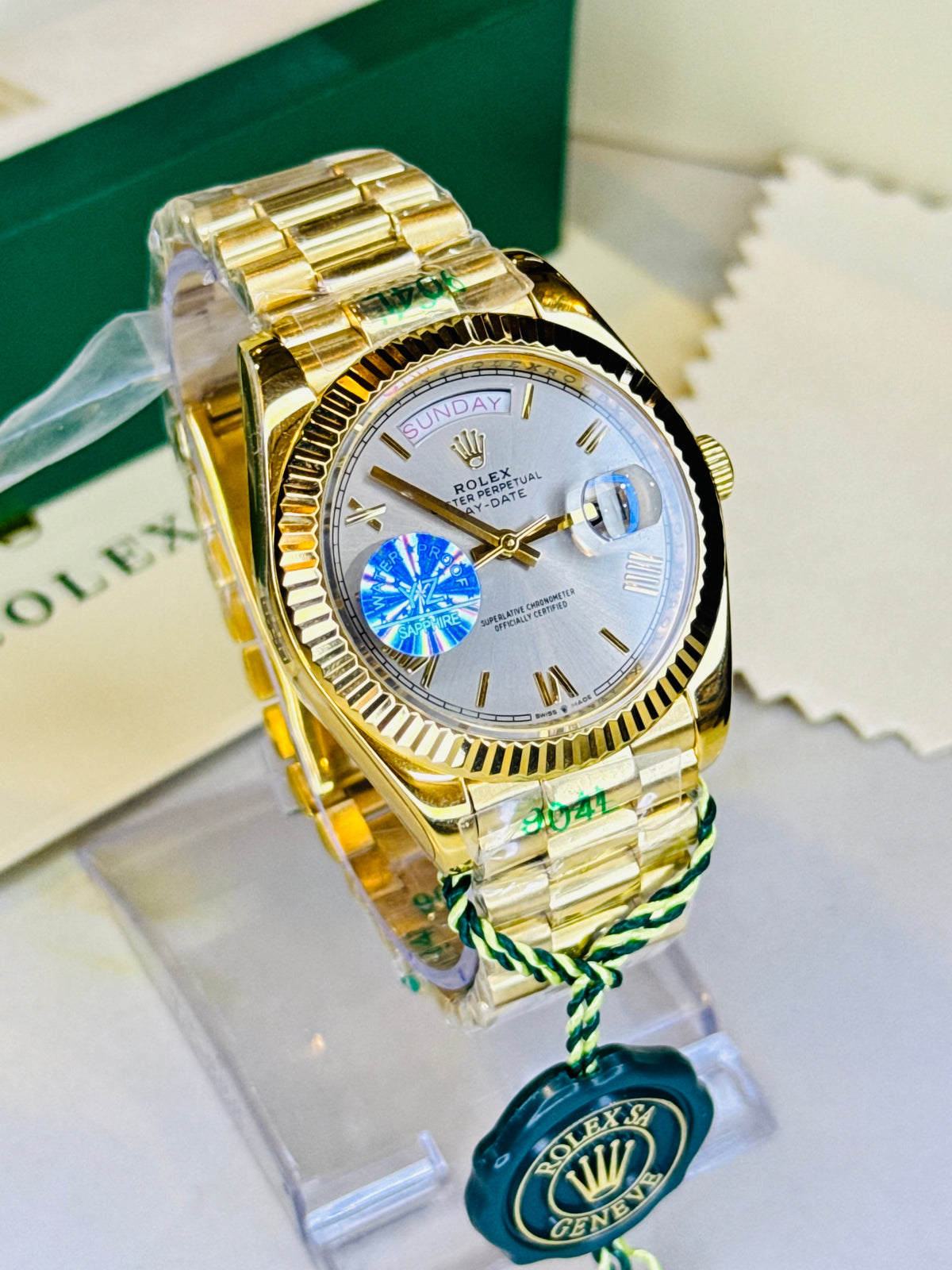 Day Date Gold Smoke Dial Automatic Super Clone Watch