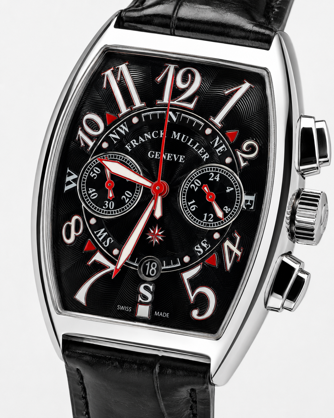 Frank Muller Black Silver Chronograph Dial Watch