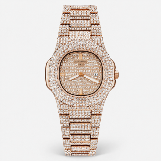 Rose Gold Iced Out PP Branded Premium Watch