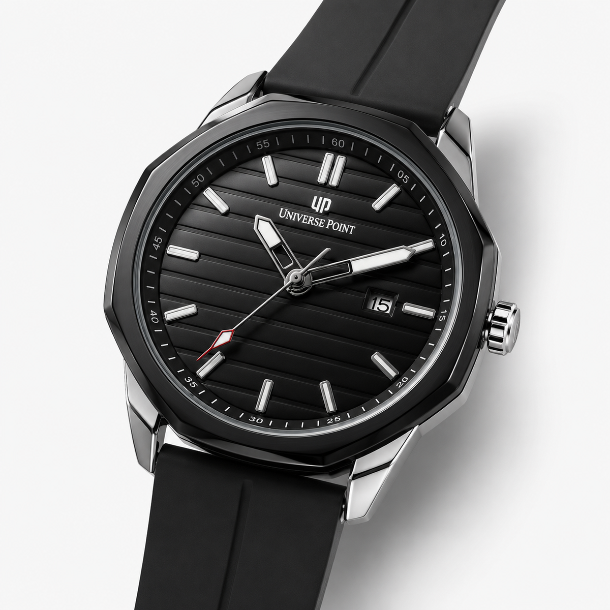 All Black Universe Octa Magnet Strap Watch