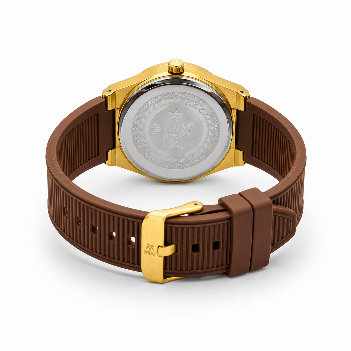 Matturi Brown Gold Silicone Chronograph Watch