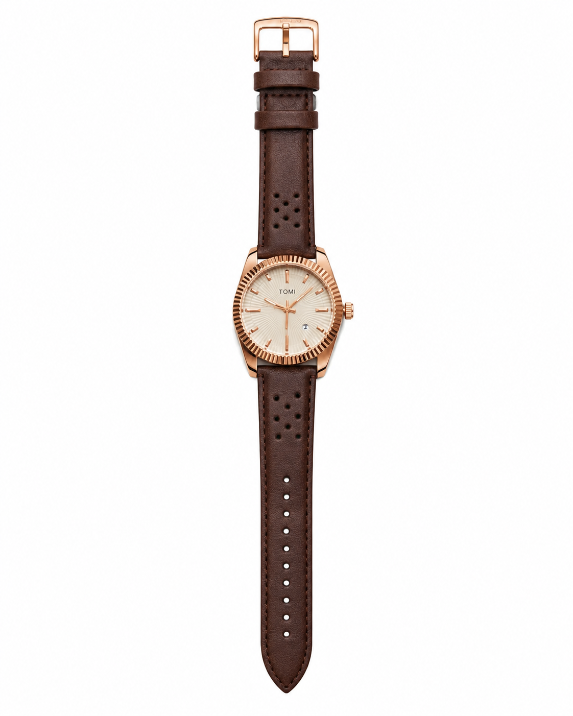 Tomi Brown Gold Jaguar Dial Watch
