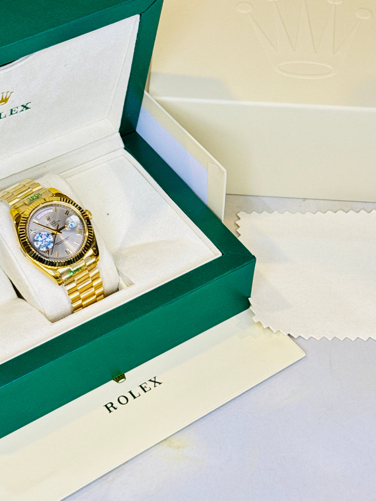 Day Date Gold Smoke Dial Automatic Super Clone Watch