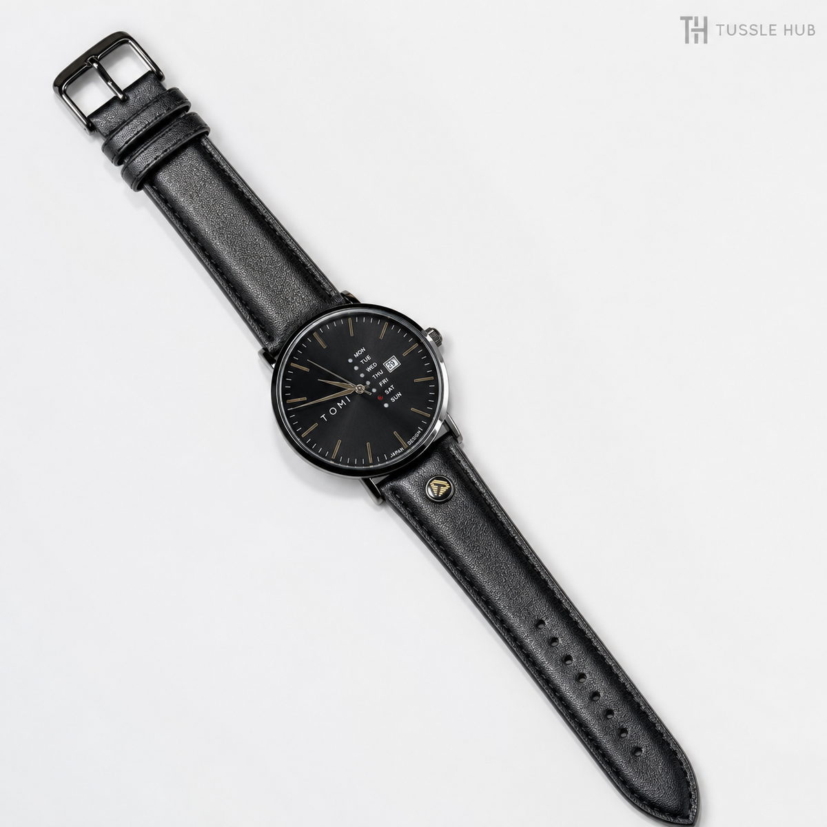 Tomi Mentor All Black Day Date Watch