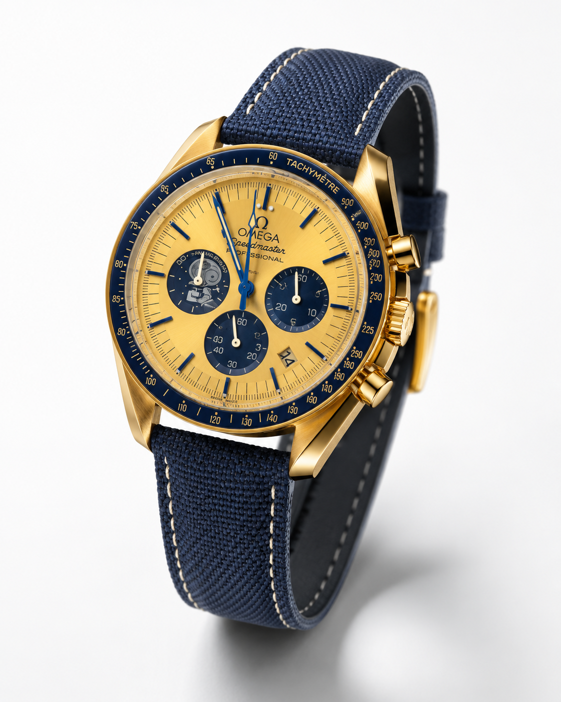 Omega 50th Anniversary Blue Gold Chronograph Watch