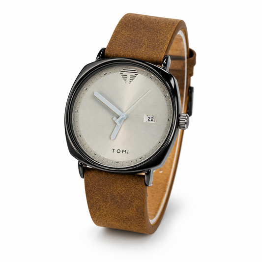 Tomi Brown Black Sleek Dial Watch