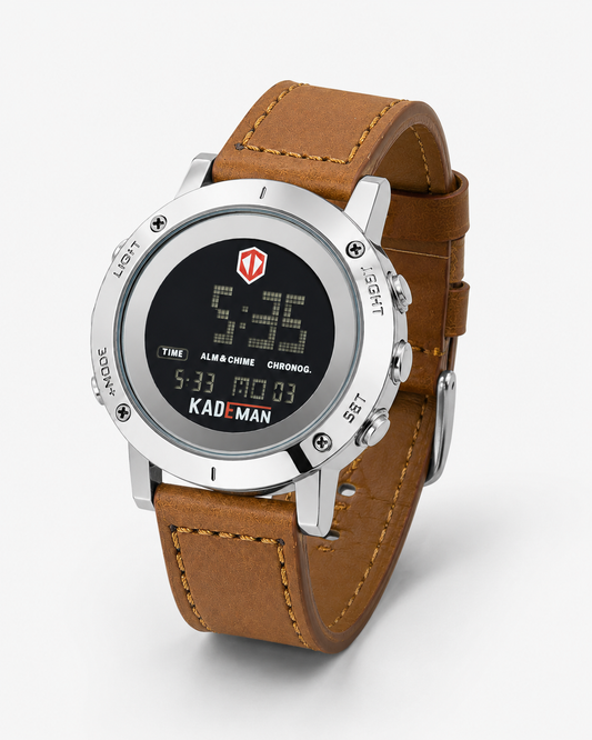 Kademan Brown Silver Digital Watch