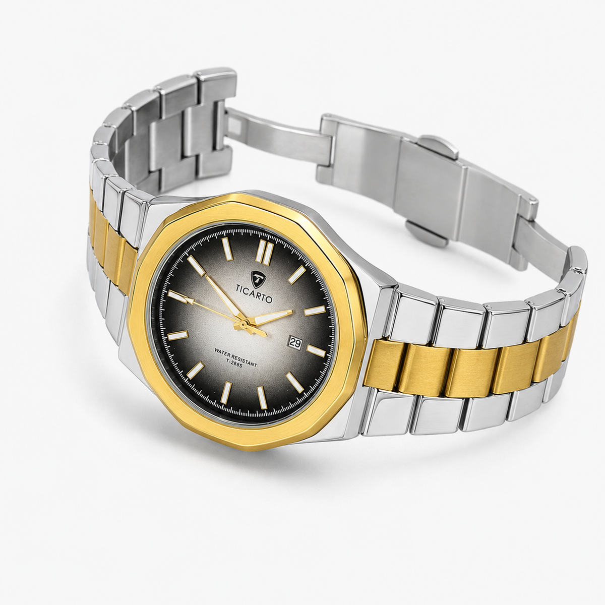 Two Tone White Dial Ticarto Nautilus Watch