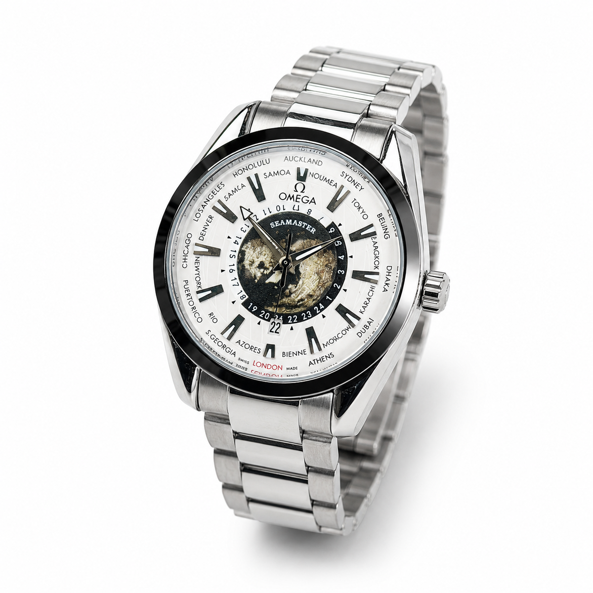 Silver White Earth Face Aqua Terra Watch