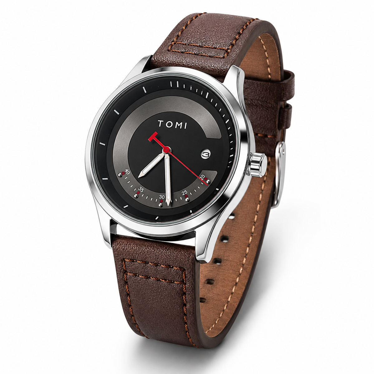 Tomi Coffee Silver Royal Dial Watch