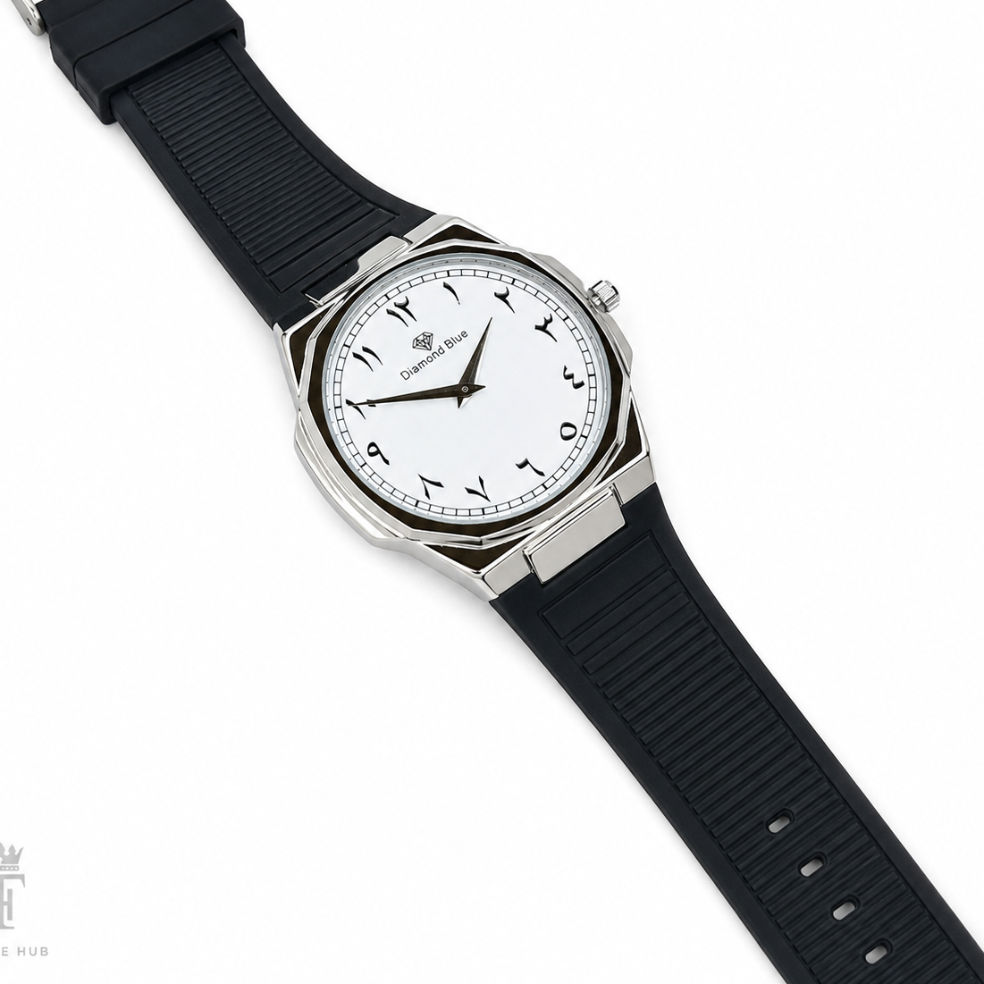 Black White Slim Arabic Magnet Strap Watch
