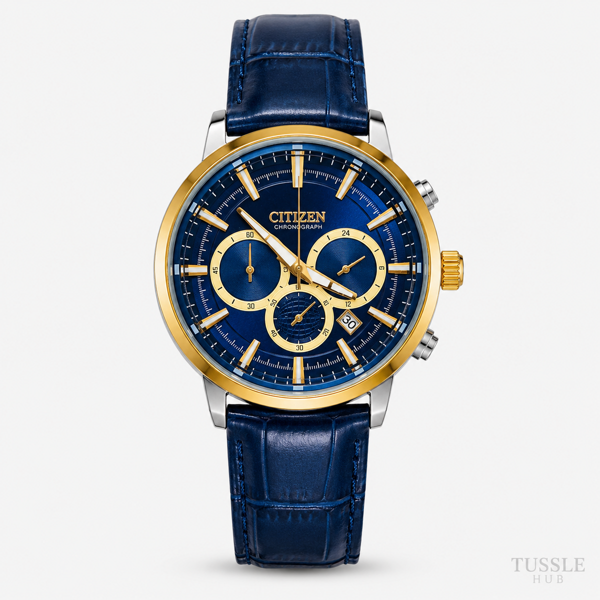 Citizen Globe Blue Gold Chronograph Watch