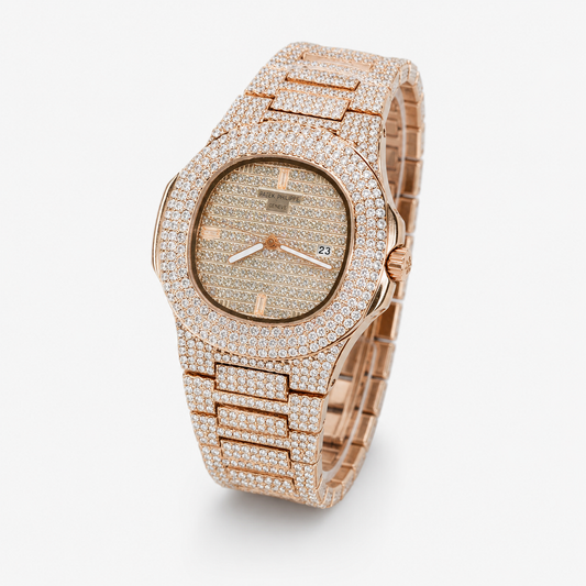 Rose Gold Iced Out PP Branded Premium Watch