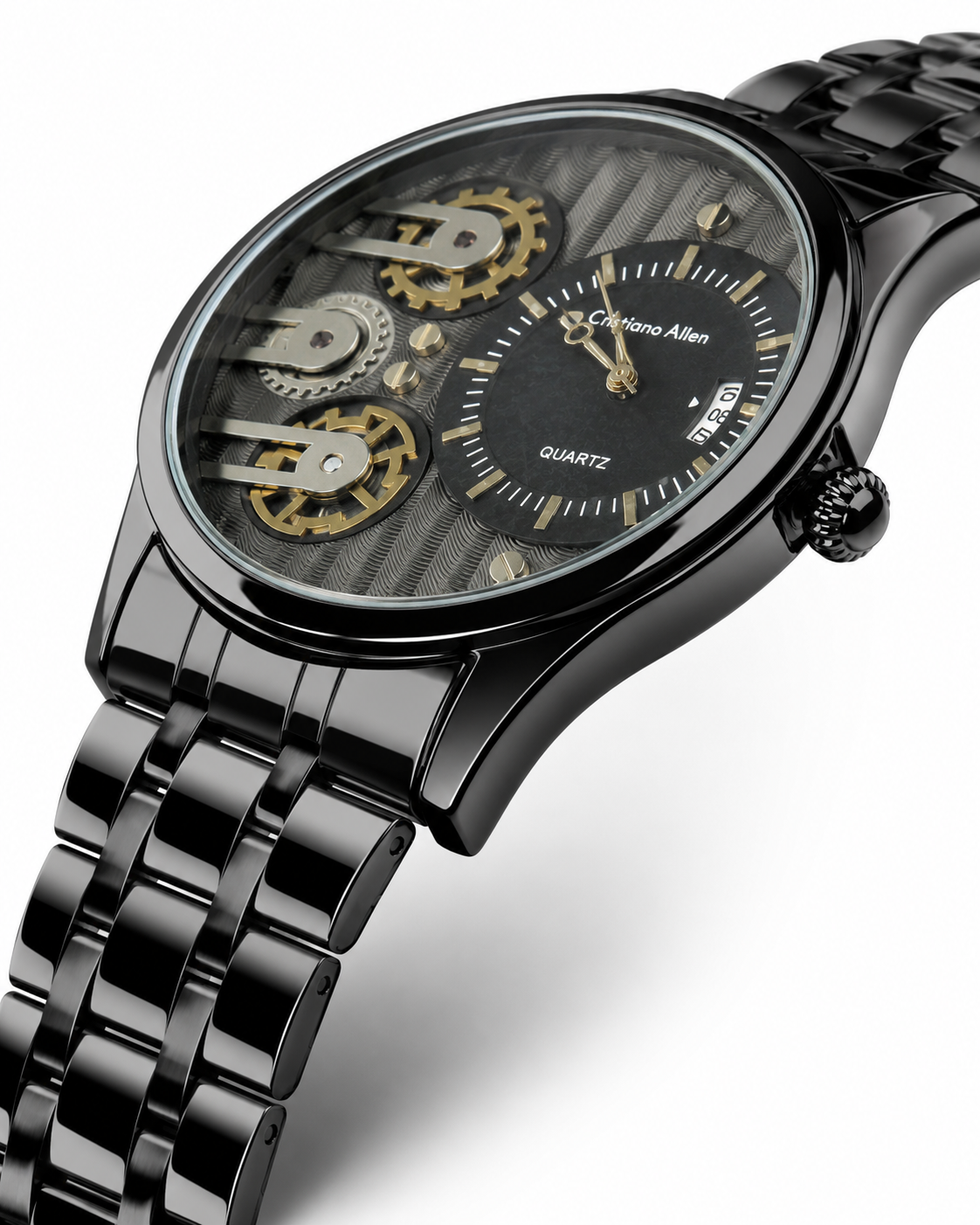 All Black Cristiano Aillen Dual Gear Watch